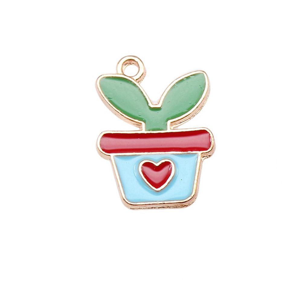 Enamel Charms Multi Color Flower Pendants For Floral Themed Jewelry