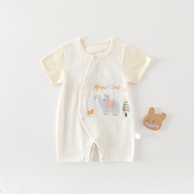 A-Class Pure Cotton Baby Romper: Summer Short Sleeve Crawling Suit for Newborn Boys & Girls
