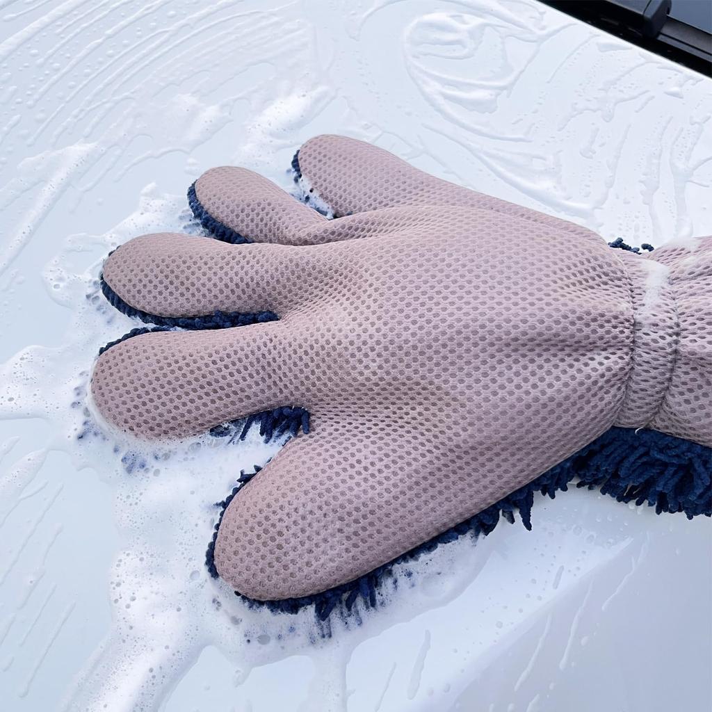 SHSCLY Car Wash Set (5-piece set including 2 microfiber car wash towels, 1 microfiber cloth, 1 car wash brush, and 1 car wash glove)