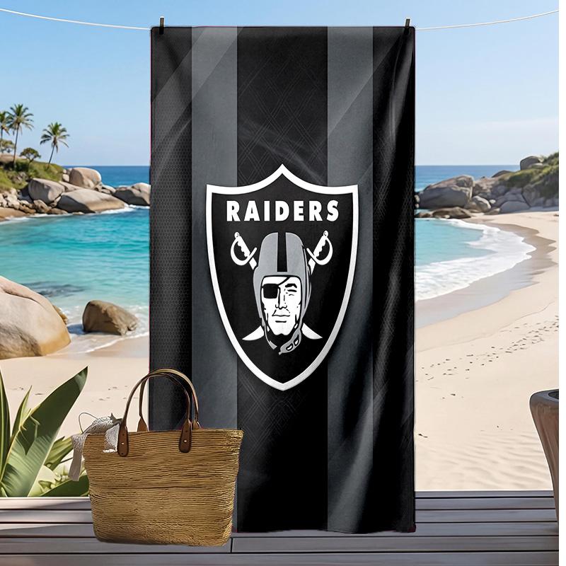 Asciugamano da Spiaggia Stampa Las Vegas Raiders Morbido Portatile Asciugatura Rapida?Asciugamano Asciutto Per Piscina Vacanza Estiva Sport all'Aperto