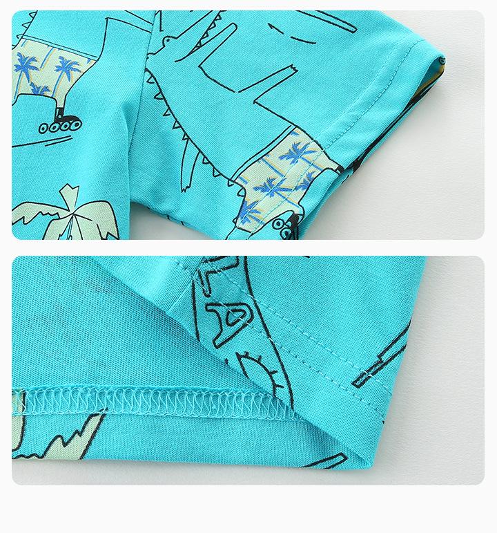 Neues Sommer-Print-Kleinkind-Kurzarm-Baumwoll-T-Shirt mit Rundhalsausschnitt