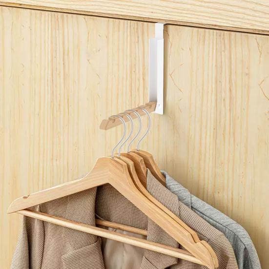 Foldable Over-the-Door Hook Rack with 6 Swivel Hooks Portable No-Drill Organizer for Travel Hotel Home Non Slip Door Hanger for Clothes Towels Bags