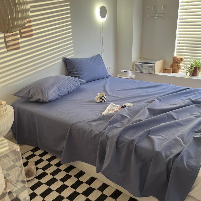 

2025 весна и лето маленькие свежие однотонные простыни одна штука новые клетчатые простыни не скатывающиеся приятные к коже утолщенное одеяло односпальная кровать шапка 60X110cm [extra small size, not recommended]