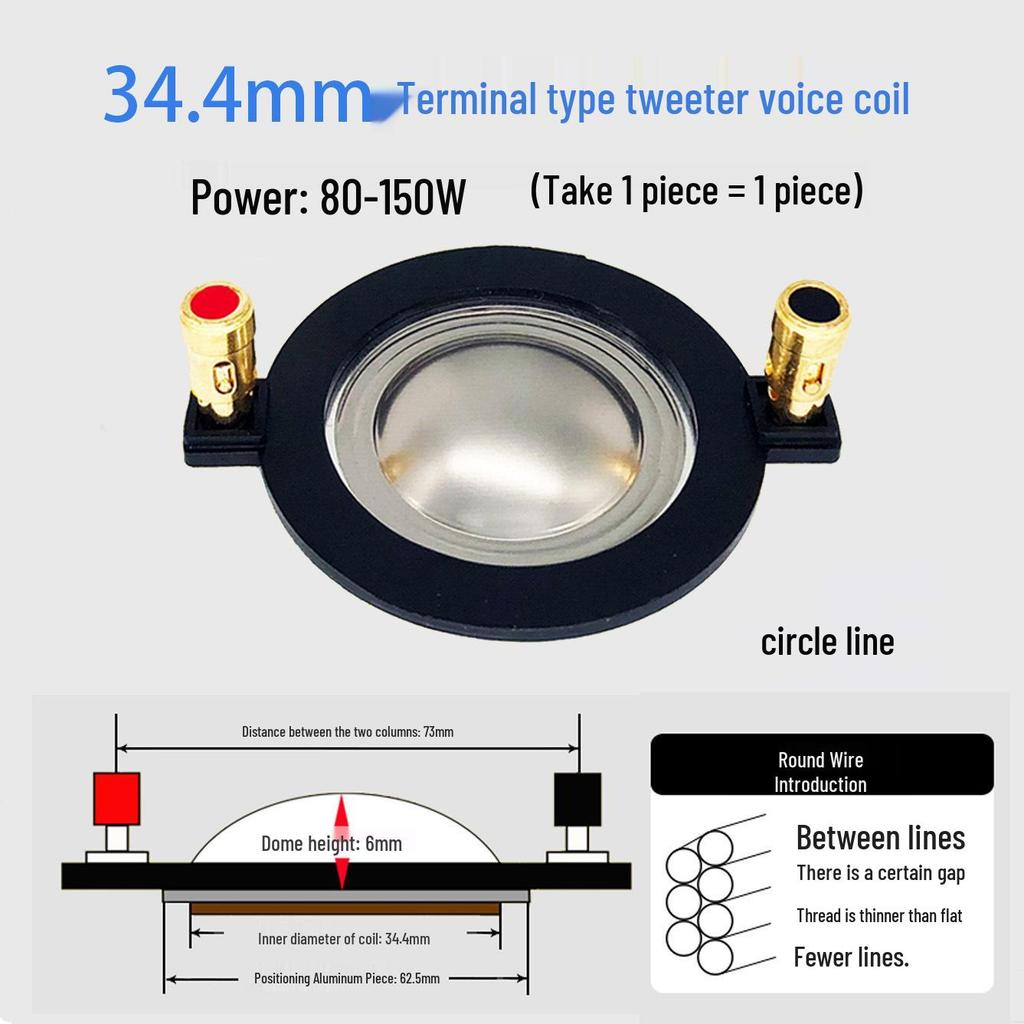 High-Frequency Speaker Voice Coil Diaphragm for 25-75 Core, Round Flat Wire Horn Repair