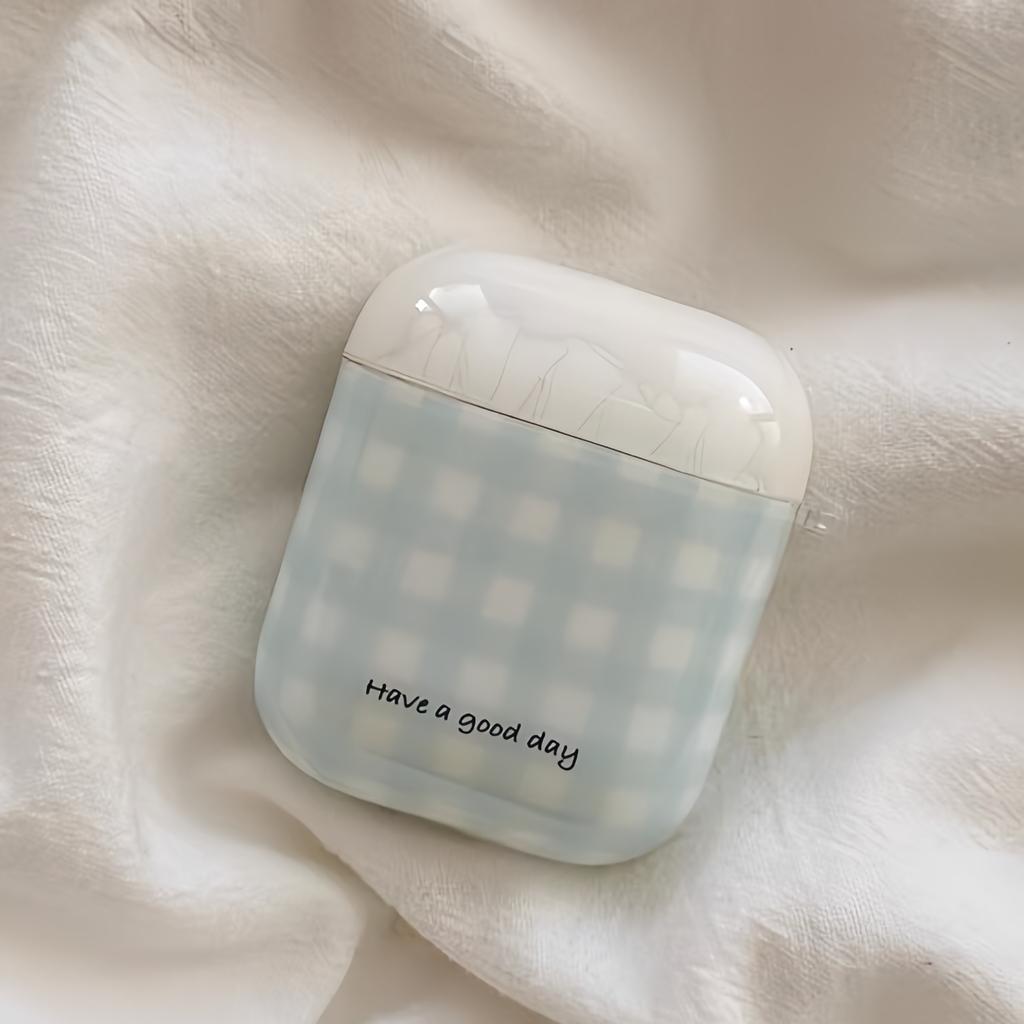 Korean Blue Plaid AirpodsPro1 Earphone Case for Apple 1/1/1/1st Generation Wireless Bluetooth Case