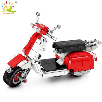 455Pcs Red Motorcycle Tech Model Building Blocks City Speed Moto Car Bricks Educational Toy for Children Boy