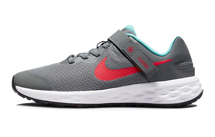 Nike Revolution 6 FlyEase Smoke Grey Siren Red GS DD1113-006 35.5