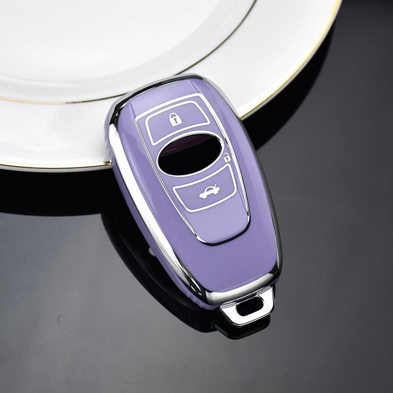 

Для Subaru BRZ Forester Impreza STi WRX XV Crosstrek Legacy Outback 2015-2019 держатель в виде ракушки брелок из ТПУ автомобиля смарт-ключ чехол сумка silver edge фиолетовый