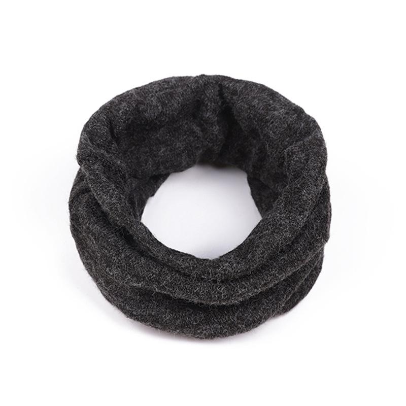 Knitted Wool Scarf Autumn and Winter Solid Color Single Circle Warm Neck Cover Outdoor Versatile Single Layer Scarf