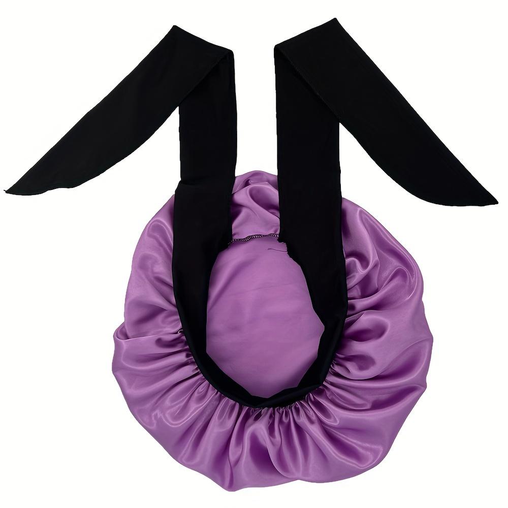Satin Silky Bonnet With Adjustable Tie Band, Lightweight Sleeping Hair Cap For Women Men, Hair Care Night Bonnet