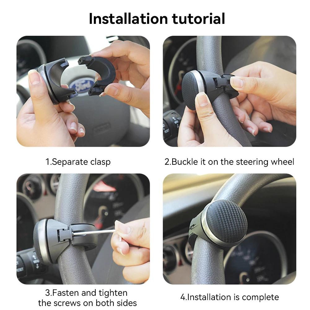 Car 360 Degree Duty Anti Slip Steering Wheel Cover Spinner Knob Handle Booster Grip Hand Control Protective Ball Part Universal