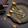 Retro Metal Coffee Spoon Ice Cream Cake Dessert Spoon with Dragonfly Branches Leaves Design Kitchen Tableware Gadgets