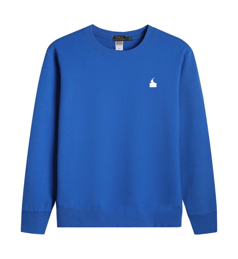 Casual Autumn American Style Pure Cotton Long Sleeve Polo Hoodie with Embroidered Horse Design