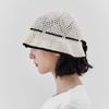Heart Chain Crochet Ribbon Bucket Hat Black