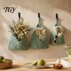 Thickened Cotton Rope Basket 3PCS Hanging Woven Storage Basket, Wall-mounted Organizer Wall Vegetable Pouches, Boho Multi-functional Bag for
