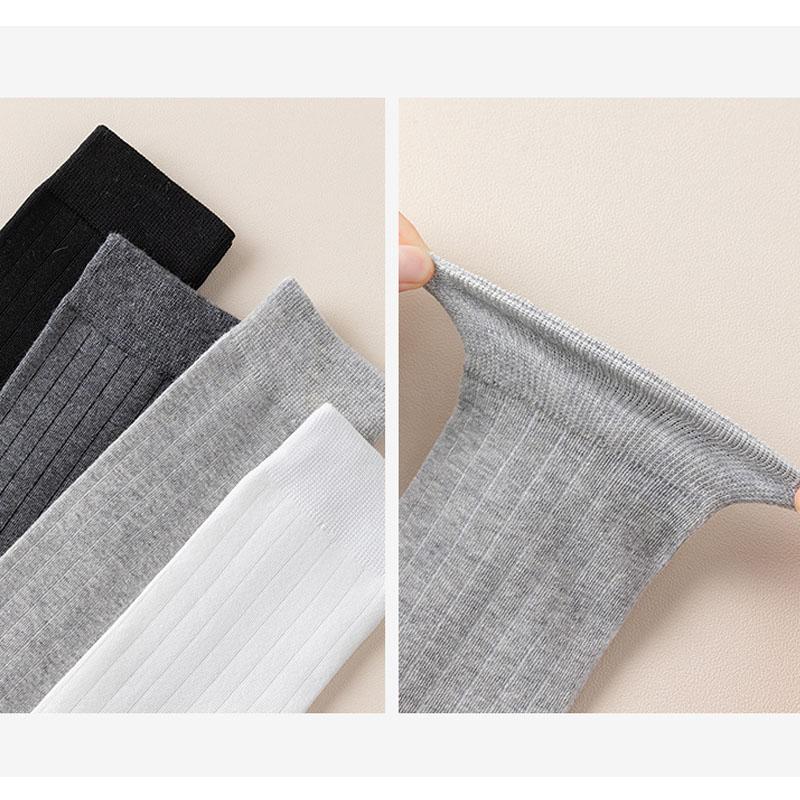 4 Pairs Man Long  Socks Business Cotton Striped Solid Anti-Bacterial,Breathable,Warm Below Knee Calf Crew Socks Gentleman Sokken