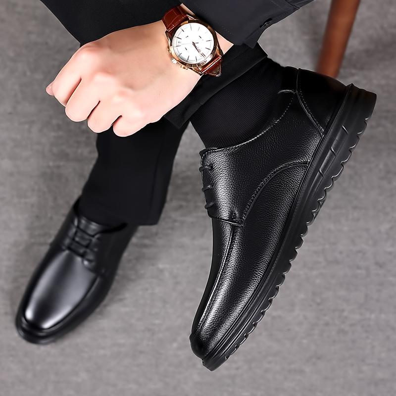 Men's Formal Shoes lace up Leather Luxury Party Dating Wedding Male Shoes black Oxfords Business Shoes Men's footwear