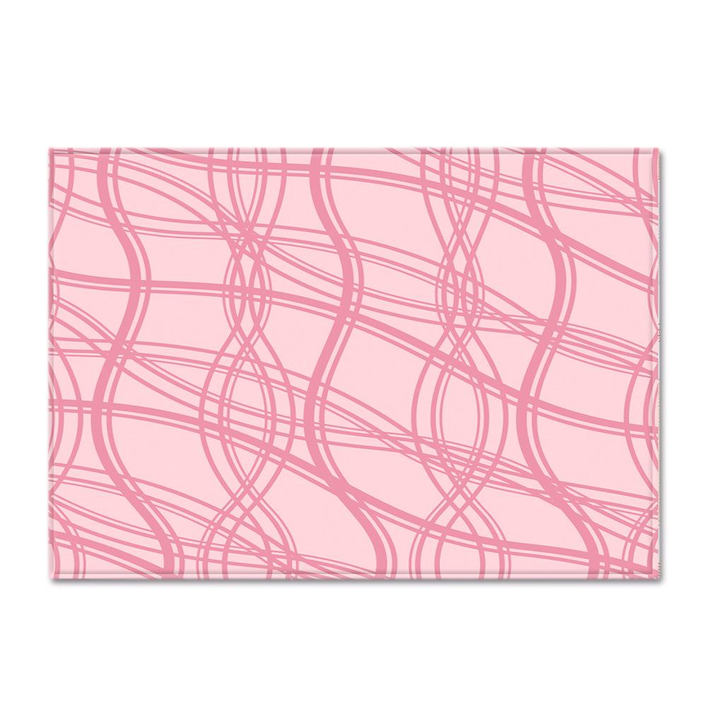 Striped Checked Large Carpet Feather Wind Bedroom Floor Mat