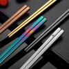 Ru Han 304 Gold Stainless Steel Square Chopsticks