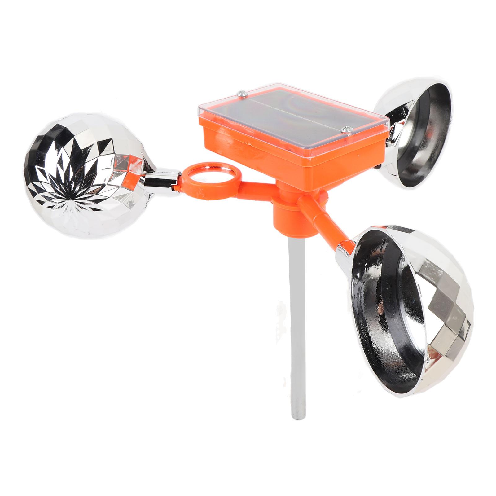 Solar Bird Deterrent Sound Flashing Wind Powered Bird Scarer Deterrent Device Outdoor Animal Control for Orchards Fields Railways ABS,Iron
