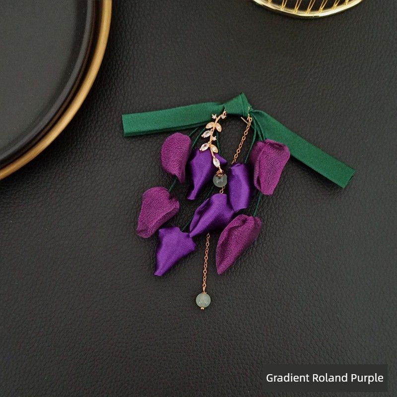 

New Arrival Easiest for Match Wind Chimes Flower Brooch High-End Female Fashion Exquisite Corsage Fancy Accessible Luxury Pin Accessories Gradient Roland Purple