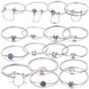 Original Heart Shell Butterfly Footprint Armband 925 Sterling Silver Fit Brand Me Charm Pärlor Mode Dam Armband Smycken