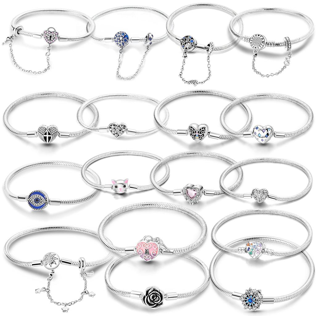 Original Heart Shell Butterfly Footprint Armband 925 Sterling Silver Fit Brand Me Charm Pärlor Mode Dam Armband Smycken