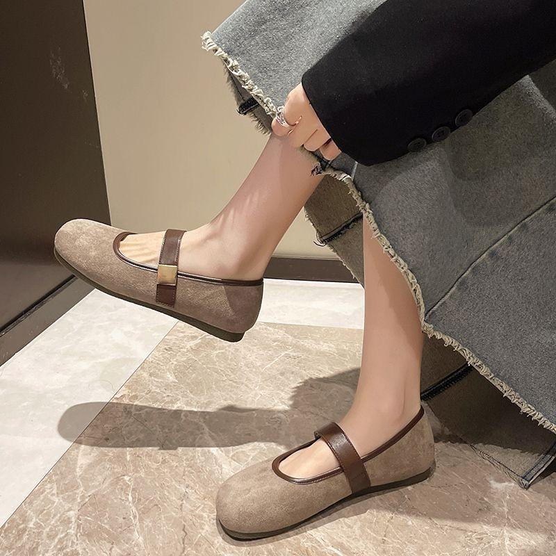 Retro flat-soled single shoes women's spring and summer new single shoes soft-soled fashionable versatile Doudou shoes