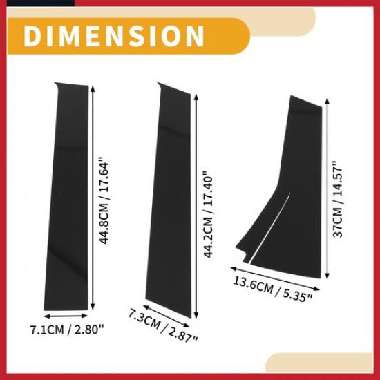 6Pcs Door Pillar Window Trim for Honda Fit 13-19