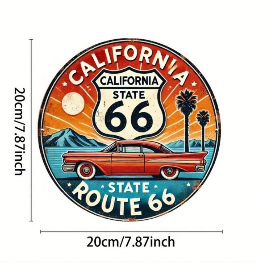 Vintage Route 66 California Metal Tin Sign Wall Art Home Bar Garage Decor