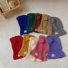 Koreanische Nette Bär Ohr Baby Mit Kapuze Hut Winter Warme Gestrickte Ohr Schutz Balaclava Cap Für Kinder Mädchen Jungen Ein Stück schal Kappe
