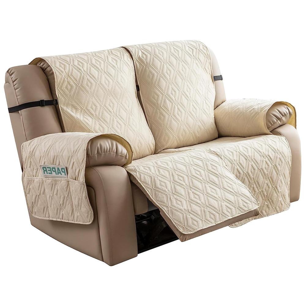 Waterproof Recliner Slipcover Non Slip Covers For Reclining Loveseat With Elastic Straps Washable Recliner Chair Cover