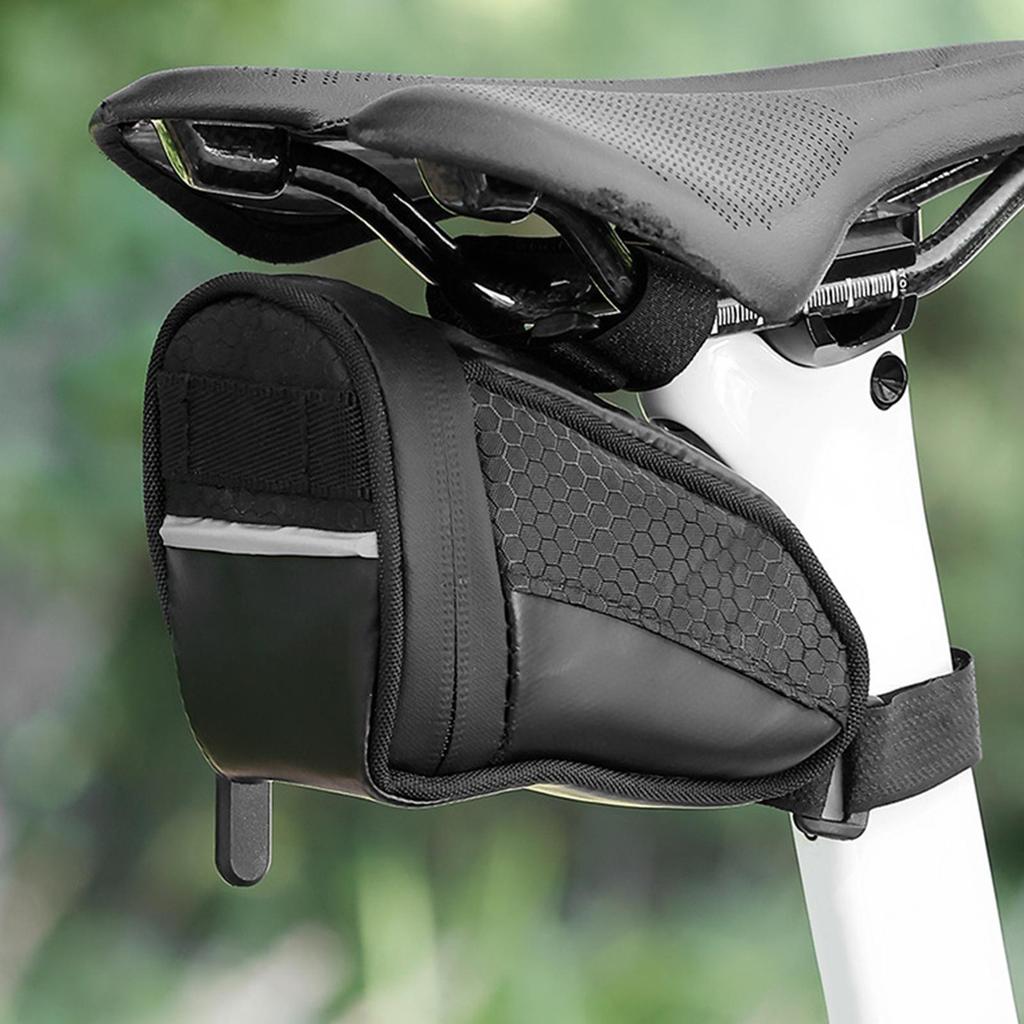 Sac de Vélo Sous la Selle Imperméable Grande Poche à Fermeture Éclair Rangement Sac de Selle pour Vélo Sous la Selle pour Feu Arrière Outil Route Montagne