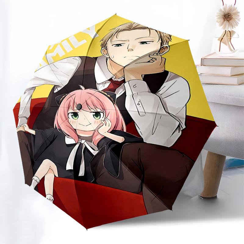 1pc SPY x FAMILY Inspired Automatic Opening Folding Umbrella with 8-Bone Iron Frame - Perfect for Fans, Travelers, Daily Use, and Festive Gifts!P007