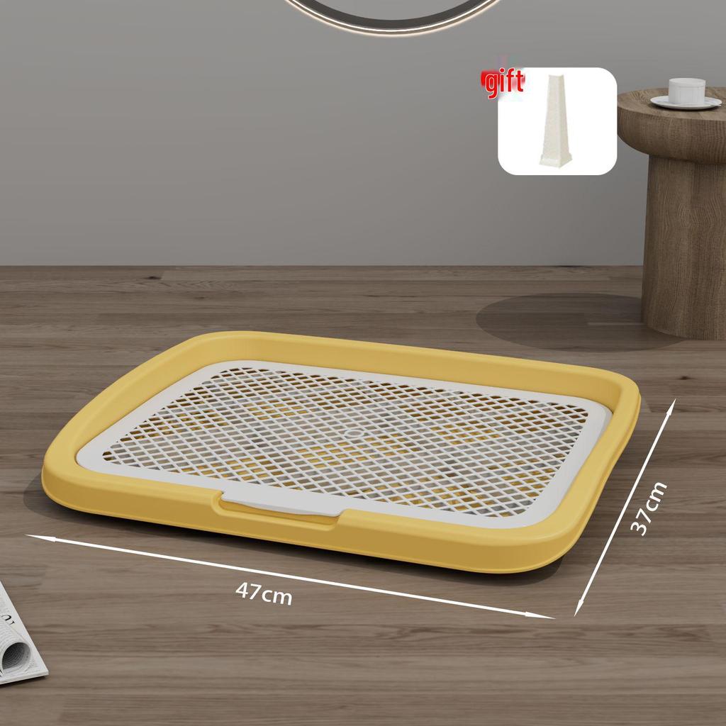 Extra Large Anti-Splash Dog Toilet with Post: Flushable Flat-Type Potty Tray for Home Use