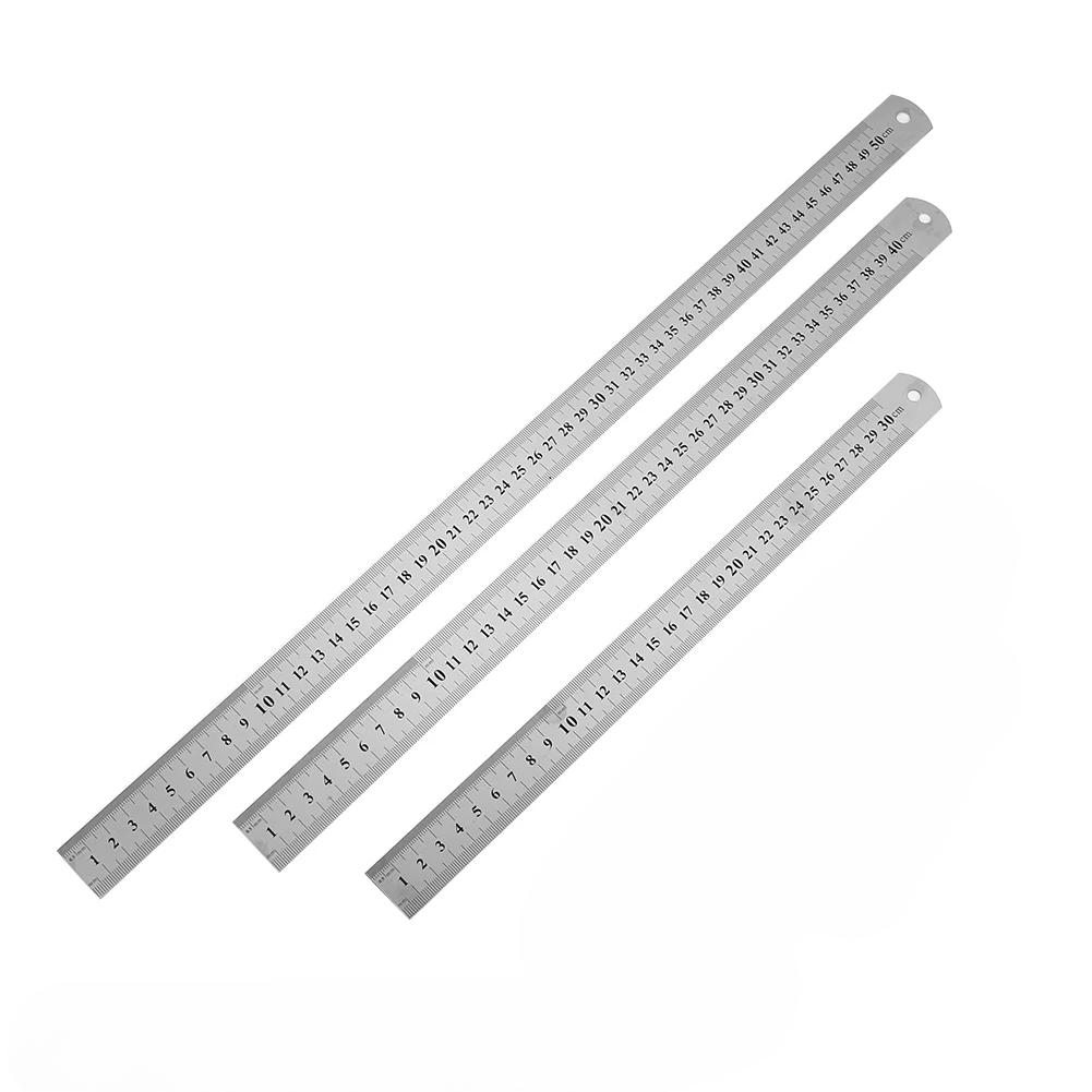 1Pcs Stainless Steel Metal Straight Ruler High Quality Double Sided Precision Measuring Tool Scale Metric Ruler Accessories 20/30/40/50cm