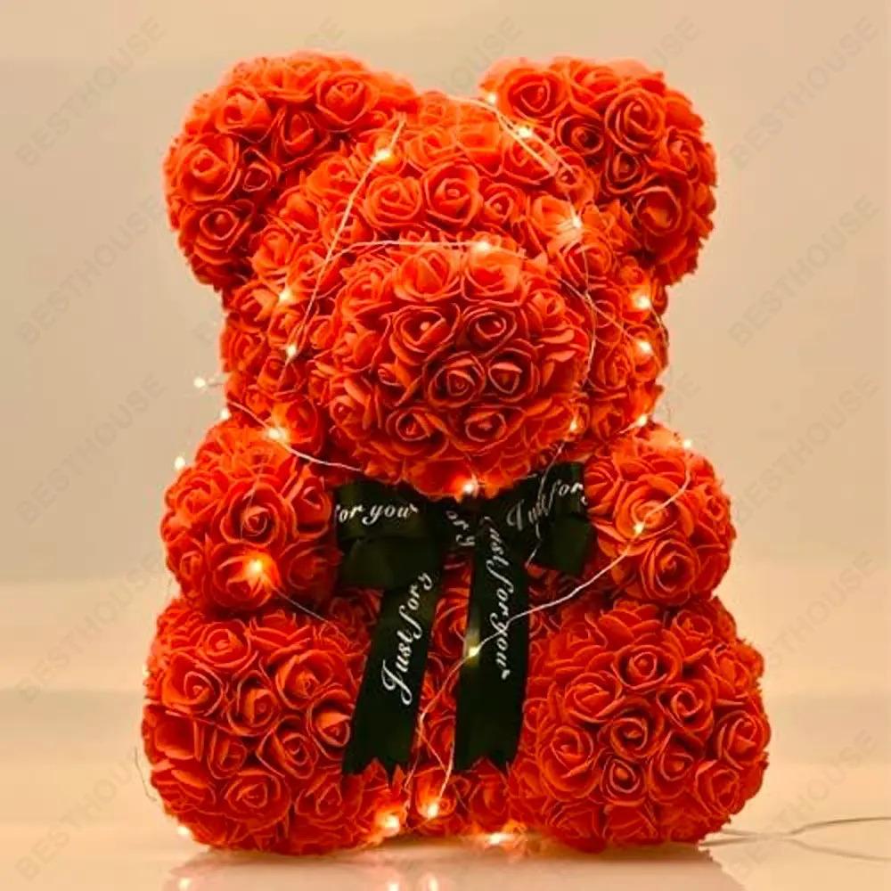 * Künstliche Rosen, Teddybär Geschenke für Frauen San