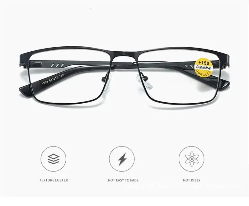 Men Business Reading Glasses Frame for Reader Mens Presbyopia Blue Light Blocking Eyeglasses Classic Hyperopia Spectacles Diopte