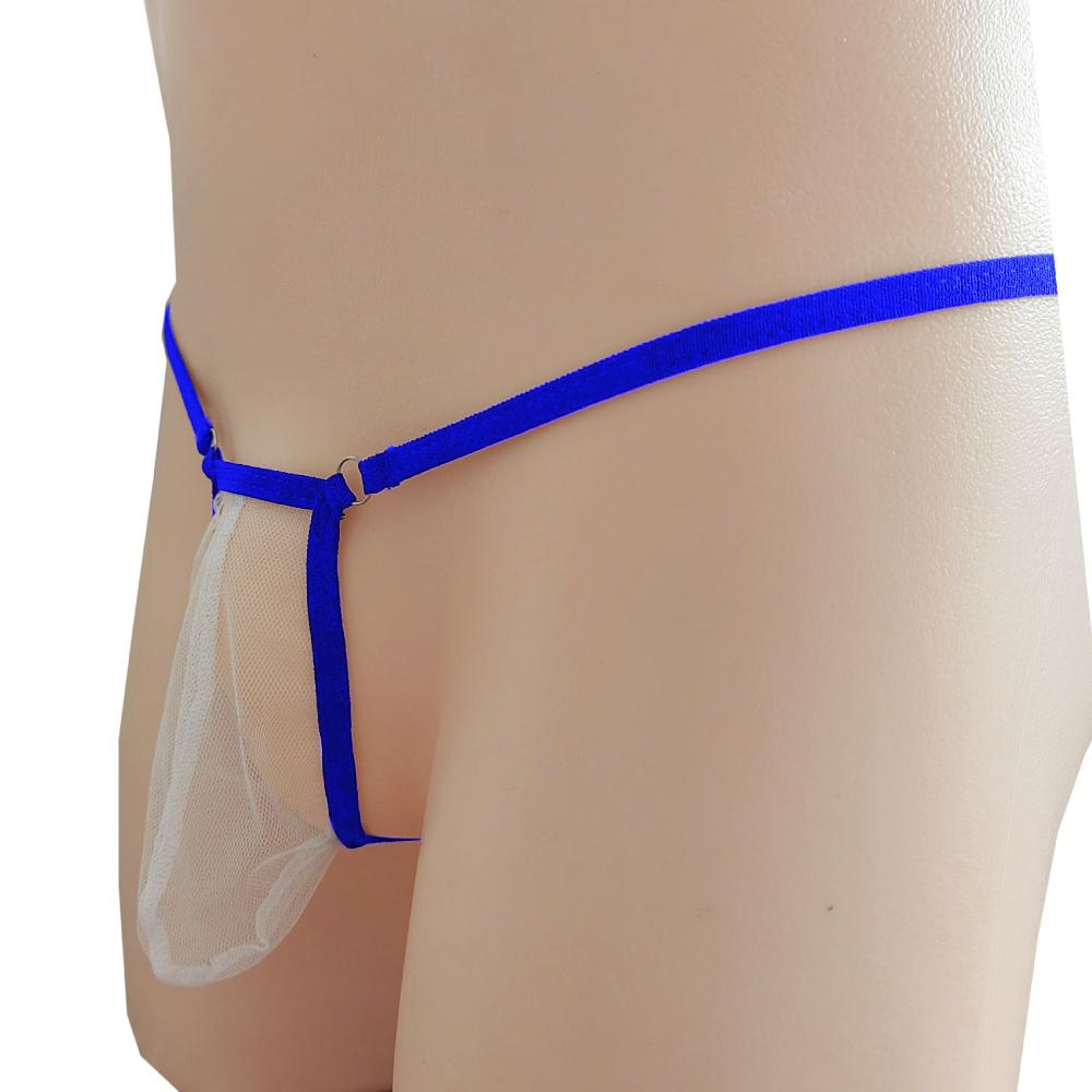 Men Mesh Underpants T-Back Thongs Underwear Briefs Sexy G String Thong Breathable Open Back Underpants See Through Jj Sleeve
