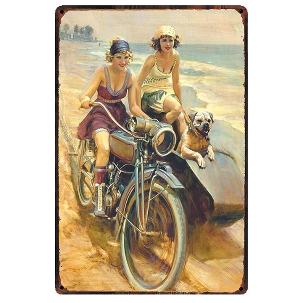 Decor Old Motorcycles Vintage Metal Tin Signs Ride Free Funny Poster Decor for Cafe Garage Bar Pub Club Man Cave Wall Decoration