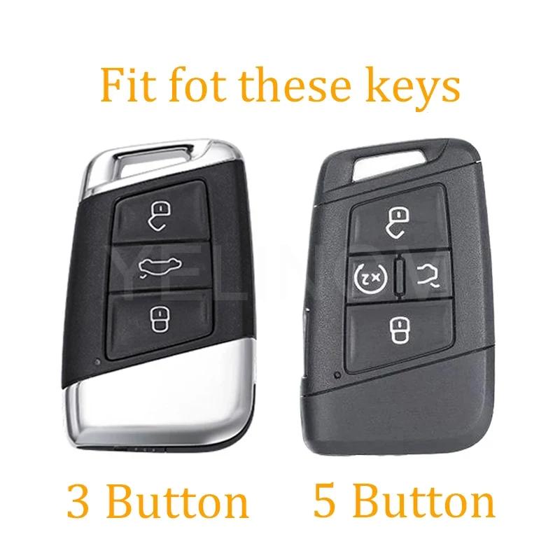 3/5 Bottons Tpu Car Smart Key Case Cover Shell For Volkswagen Vw  Atlas Tiguan Golf 7 Magotan Passat B8 Skoda Kodiaq A7