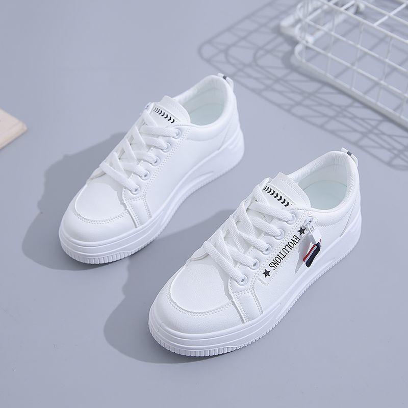 Little white shoes women's 2025 new lightweight and versatile sports and leisure shoes Korean version of thick-soled popular round head small women'