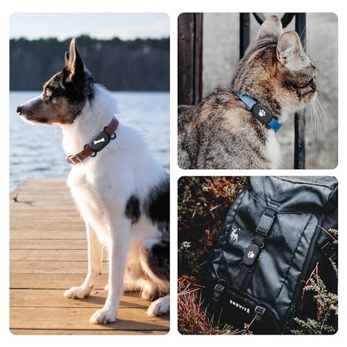 Dog Collar Holder (2 Pack) for Galaxy Smarttag2 Waterproof Silicone Case for Pet Cat Anti-Lost Anti-Scratch Protective Cover Accessories for Sams