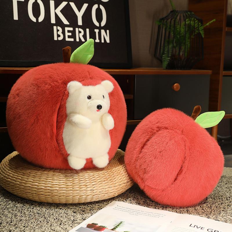 Lalka Jeż Apple Little Hedgehog Pluszowa zabawka Lalka Jeż Zdejmowana Lalka Szmaciana Prezent Urodzinowy