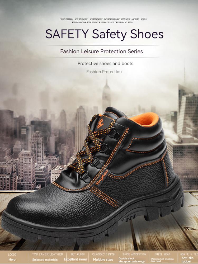 Waterproof Safety Boots for Men Steel Toe Work Boots for Men Anti-smash Stab-resistant Safety Shoes for Exploitation Site