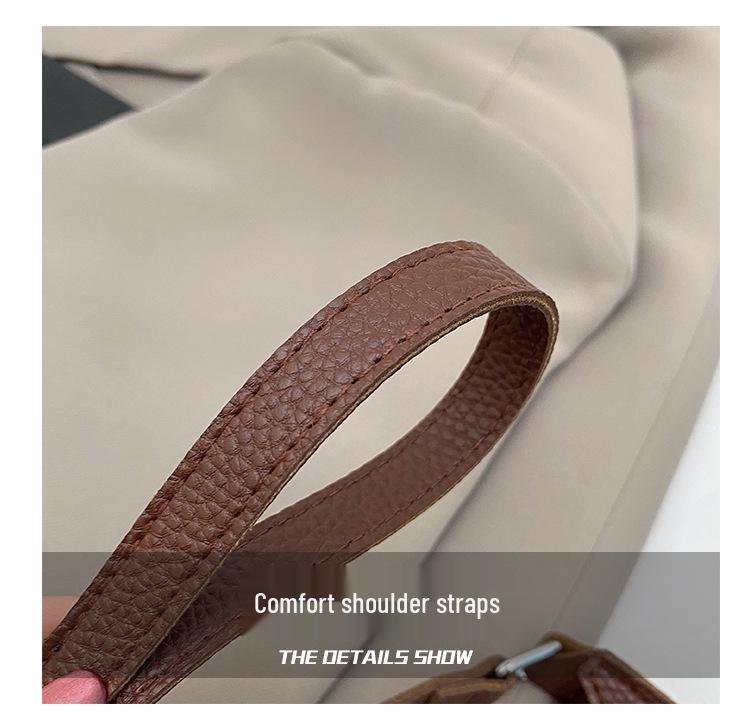 Women's Chic Lychee Pattern Crossbody Bag - Large Capacity, Versatile, Fashionable Shoulder & Dumpling Style