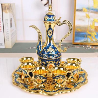 European Palace Style Metal Wine Decanter Set
