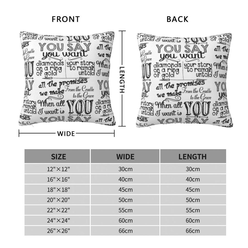 U2 All I Want Is You Chalkboard Square Pillowcase Polyester Linen Velvet Printed Zip Throw Pillow Case Sofa Seater Cushion Case