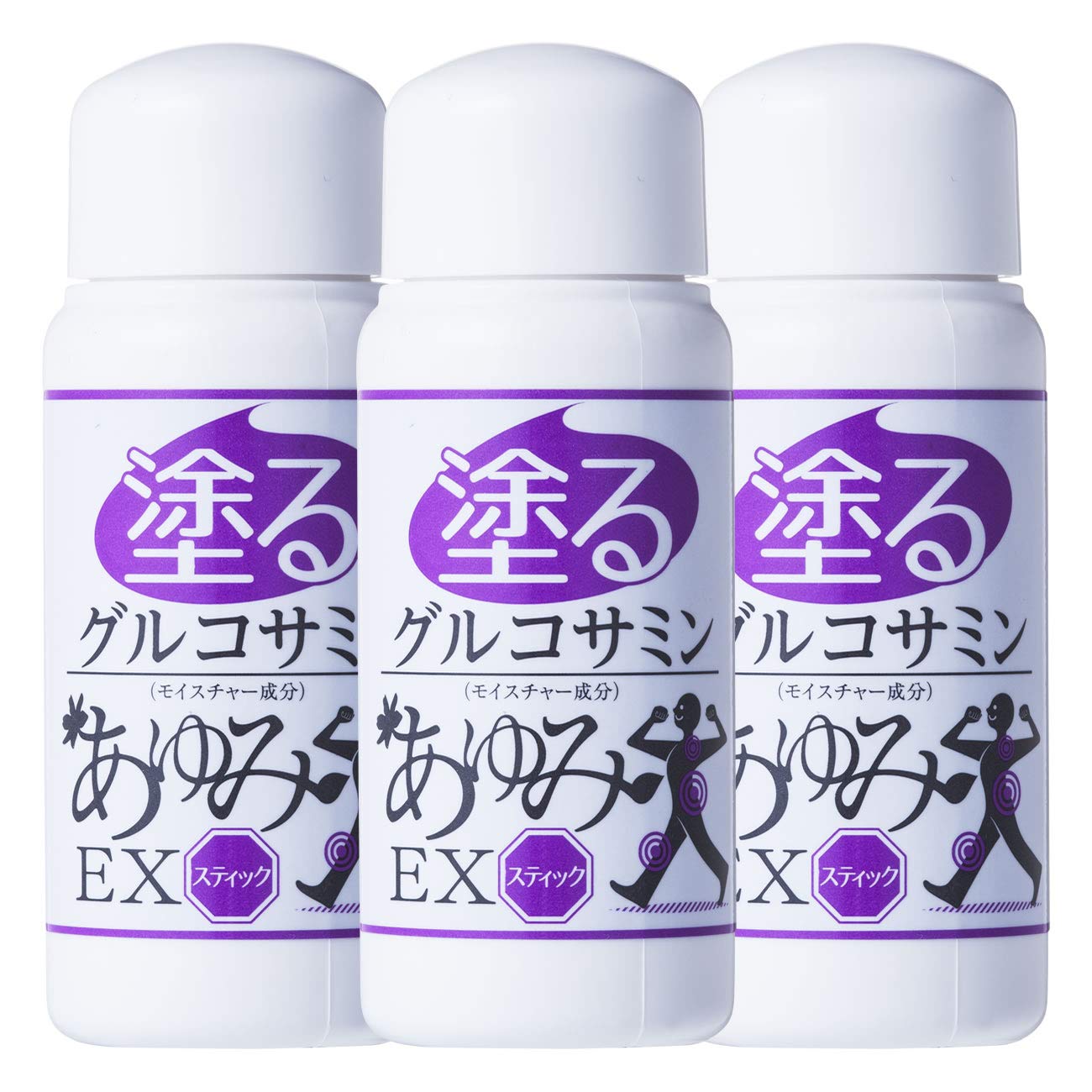 

наносить непосредственно с помощью одного стика Glucosamine Ayumi EX 3 стиков Теплый и успокаивающий гель для гиалуроновой кислоты с хондроитином [можно рукой] удобный, колени,