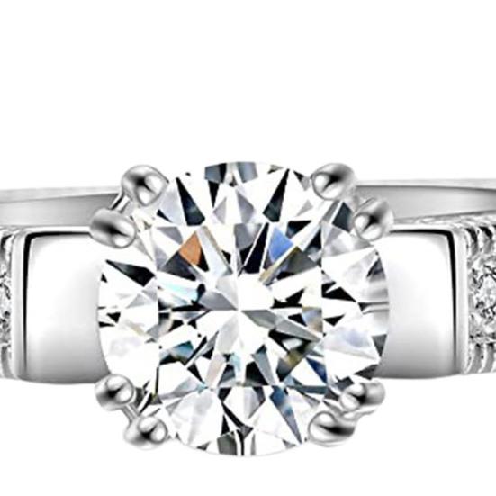 2Pcs Couple Rings Cubic Geometry Shape Men Zirconia Women Shiny All Match